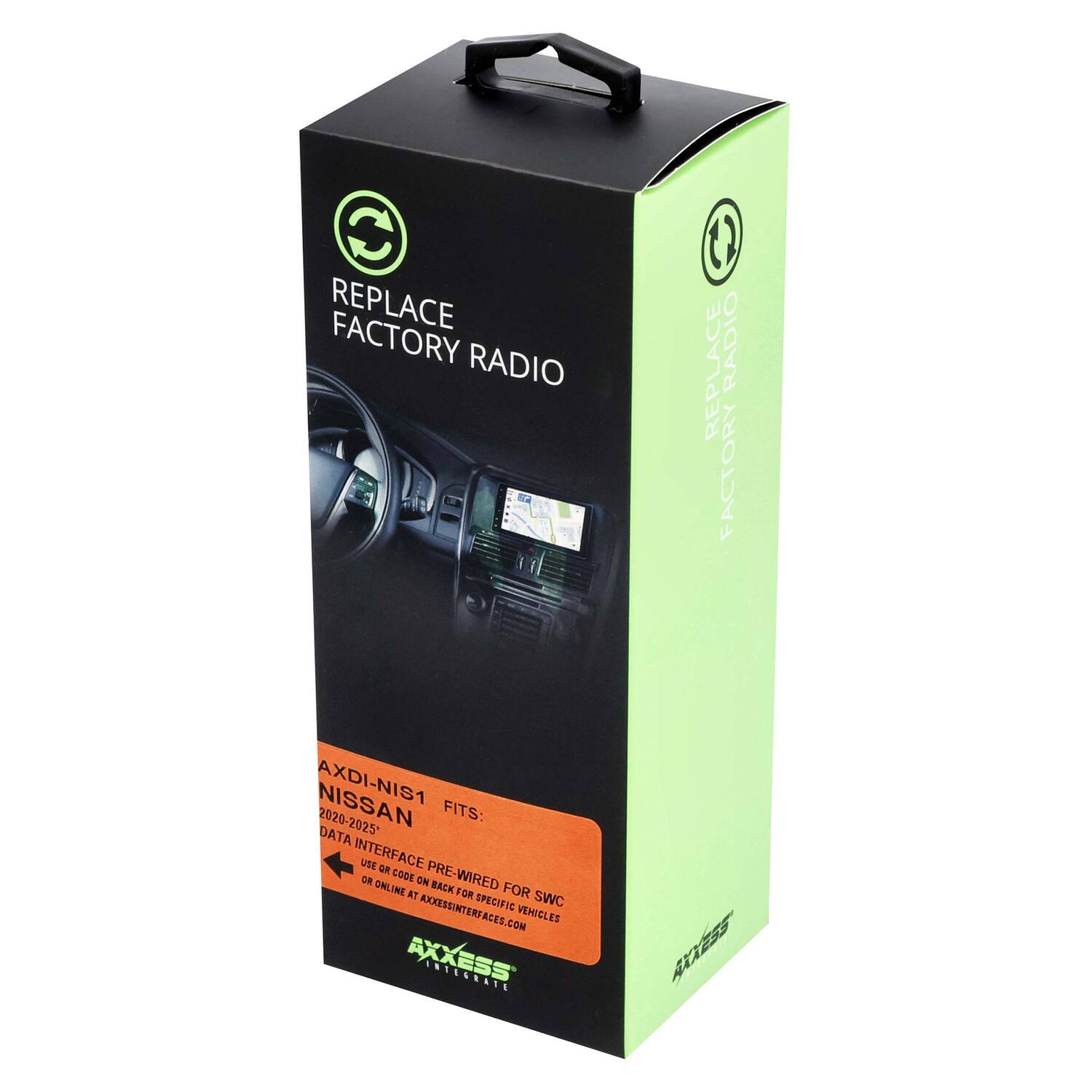 REPLACE FACTORY RADIO

REPLACE RADIO FACTORY

NISSAN AXDI-NIS1 2020-2025

FITS: DATA INTERFACE USE R OR CODE ON PRE-WIRED ONLINE BT RACK FOR SPECIFIC SWC

AXKESSINTERFACES.COM

VEMIGLES

AXESS INTEGRATE AXESS ST M