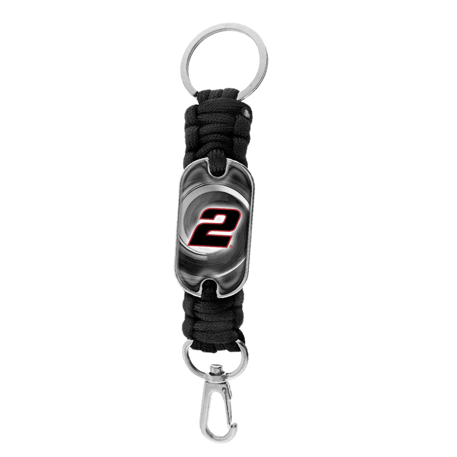Front. Sparta 2002 Designs & Promotions - Austin Cindric Colordome Paracord Logo Keychain - Multicolor.