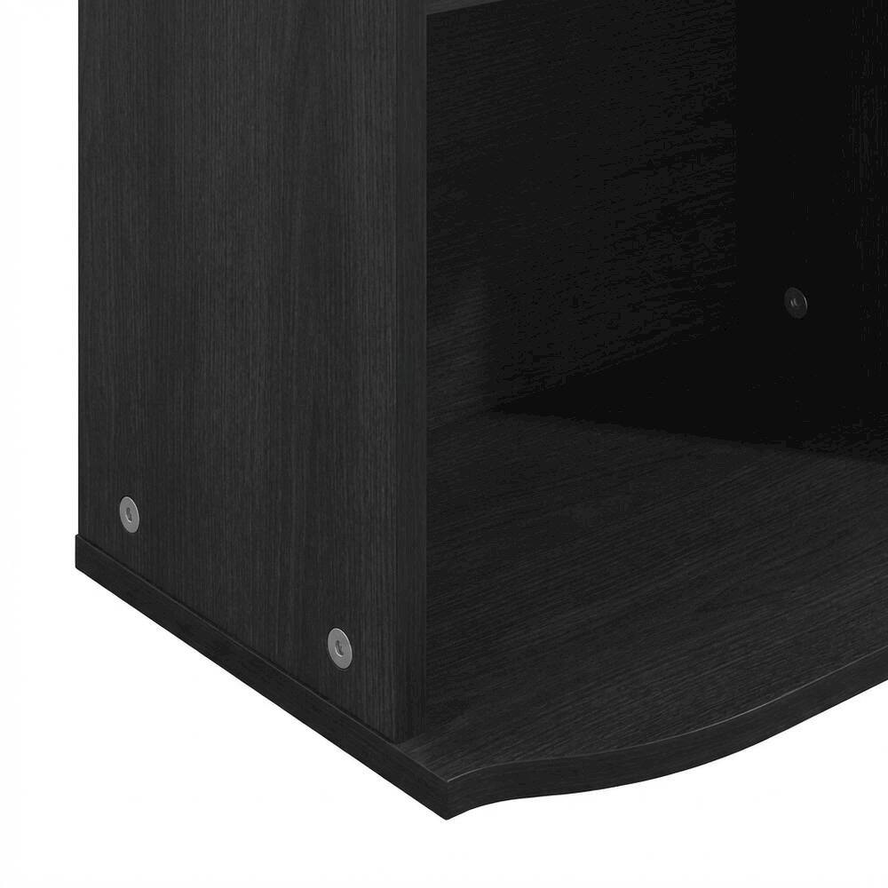 Alt View 2. FurniFact - 5-Tier Corner Open Shelf Bookcase with Spacious Storage - Blackwood.