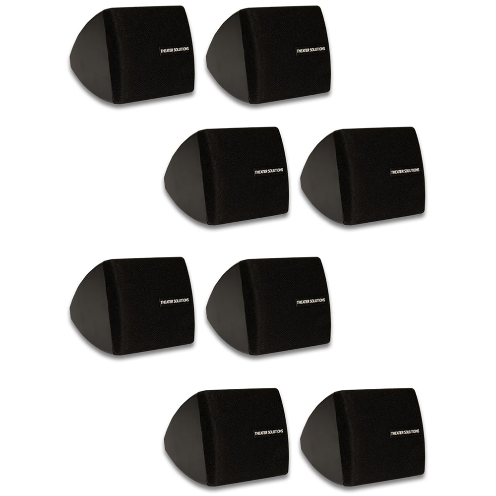 Theater Solutions by Goldwood - TS30B Mountable Indoor Speakers Bookshelf 4 Pair Pack - Black