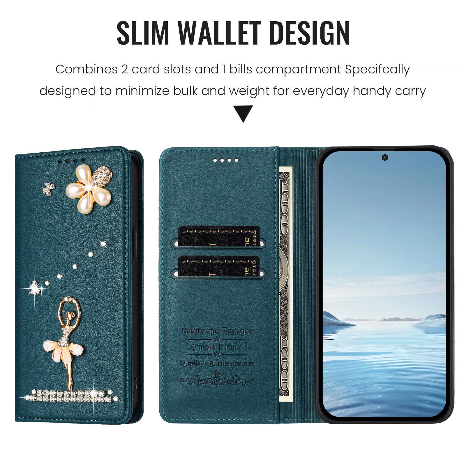 SLIM WALLET DESIGN  
Combines 2 card slots and 1 bills compartment  
Specifically designed to minimize bulk and weight for everyday handy carry  

Nature and Elegance  
Simple Luxury  
Quality Quintessence