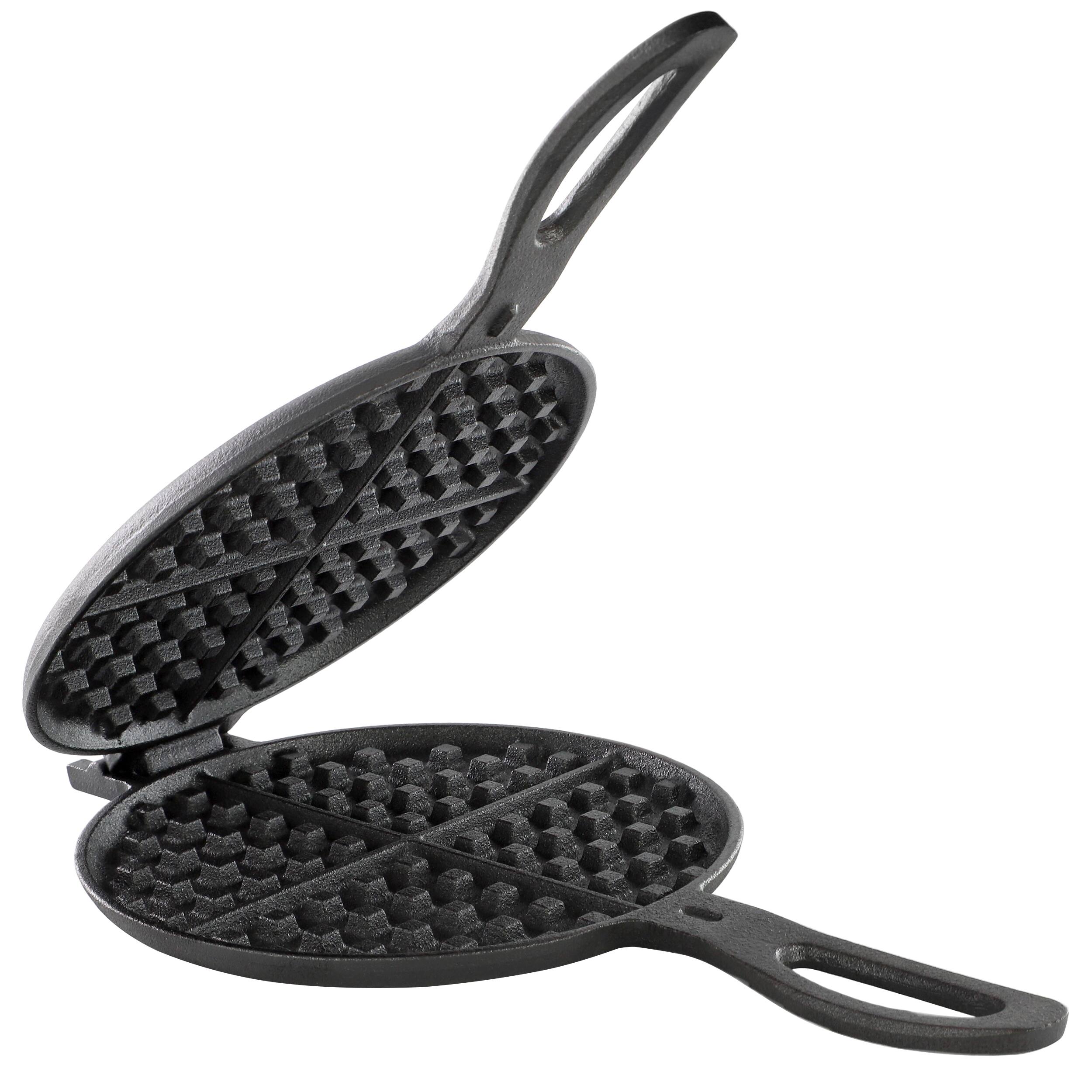 Alt View 7. Mega Chef - Megachef 6.7 Inch Round Cast Iron Pie Iron Outdoor/Camping Cookware with Long Handle - Black.