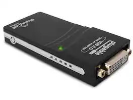 Plugable Technologies - Plugable USB 2.0 to DVI/VGA/HDMI Adapter - 1920x1080, Windows & Mac - Black