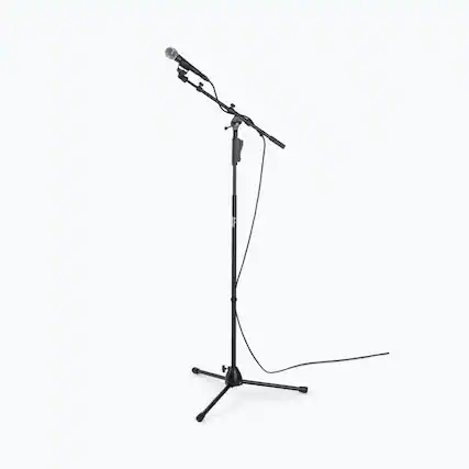 Front. On Stage Stands - On-Stage MS7550 One-Handed Mic Stand - Black.