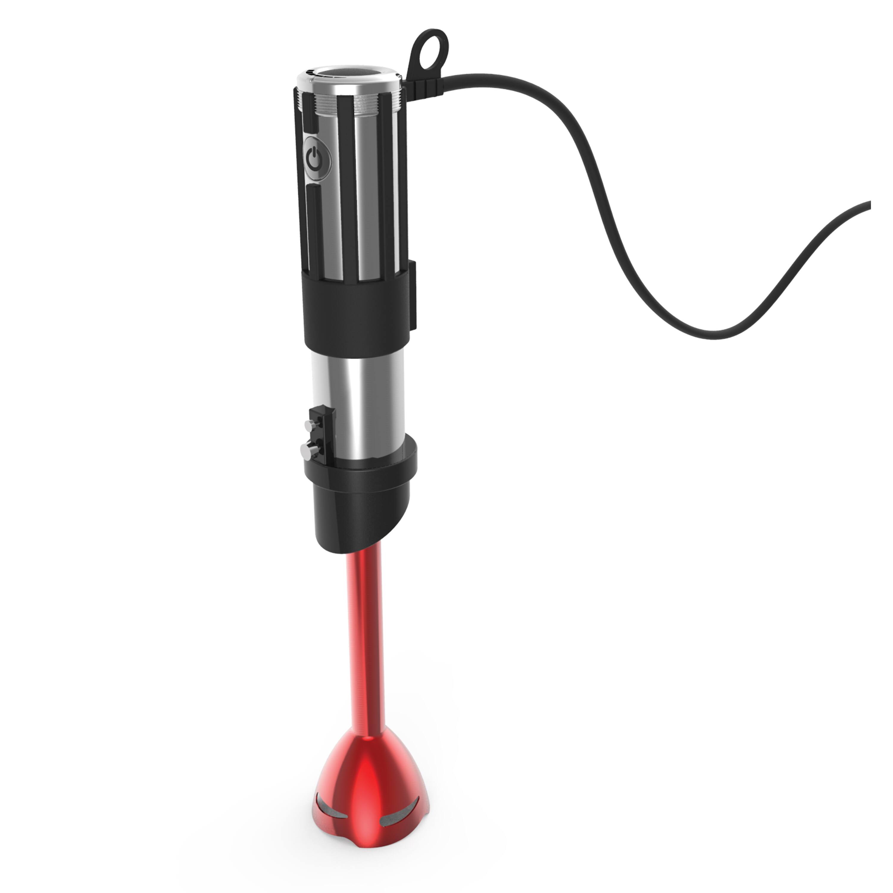 Front. Uncanny Brands - Star Wars Darth Vader lightsaber hand blender - Red.