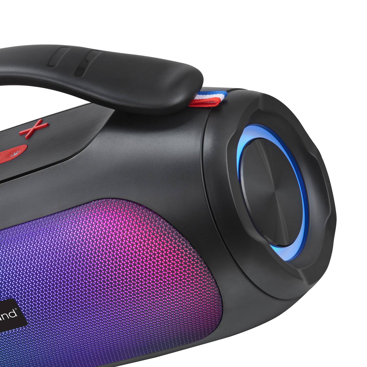 Alt View 7. iQ Sound - 40W LuMaGo Portable Bluetooth Speaker, Rechargeable, TWS, RGB Lights, USB/microSD, Aux, FM Radio, 6 Hr Play Time - Black.