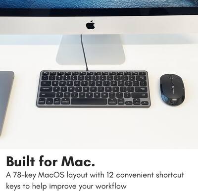 Macally Wired Keyboard for Mac with USB Hub (2X USBC / 1x USBA Macally Wired Keyboard for Mac with USB Hub (2X USBC / 1x USBA