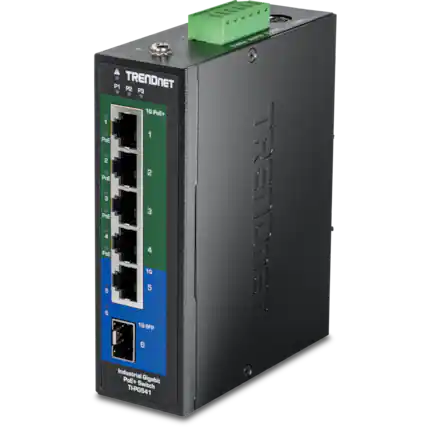 A P1 TRENDNET P2 P3 1G PoE+ 1 a 1 PoE 2 2 PoE a 3 PoE 4 4 PoE 10 5 5 6 1G SFP B Industrial PoE+ Gigabit Switch TI-PG541 U TRENDNET