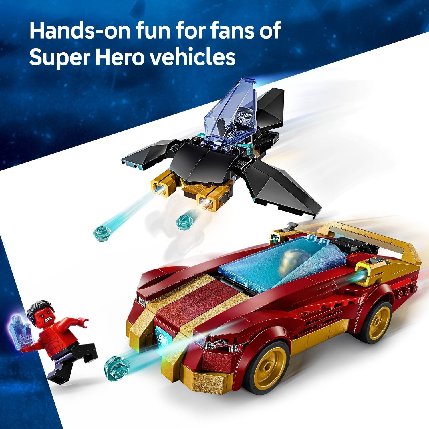 Hands-on fun for fans of Super Hero vehicles.
