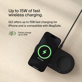 Belkin - 2in1 Magnetic Wireless Charging Pad (15W) Boost Charge Pro Black
