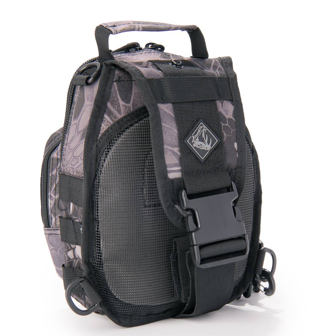 Alt View 3. Rattlesnake Tactical - Rattlesnake Tactical Sling Pack with Pistol Retention System, Black Camo - Black Python.