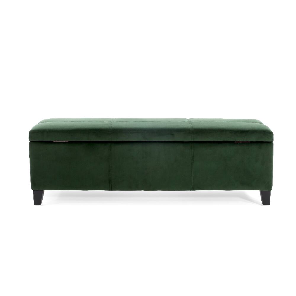 Alt View 6. Ropilly - Ropilly Forest Green Storage Ottoman Bench 51.25 Inch Upholstered Entryway Bench with Hidden Storage 300lbs Capacity - Forest Green.