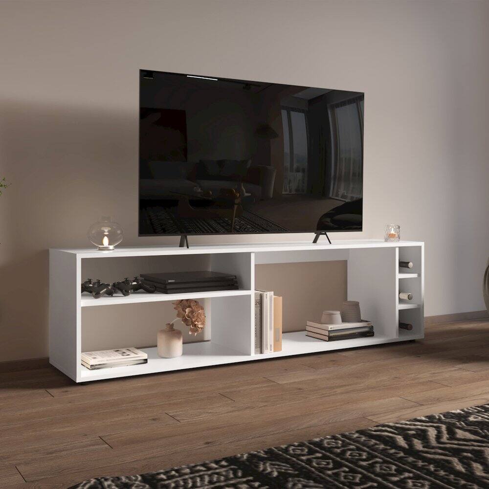 Alt View 3. TuHome - Suxta TV Stand White MDF - White.