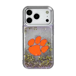 Keyscaper - NCAA - Clemson Tigers Linen Logo iPhone Glitter Case - 15 - Multicolor