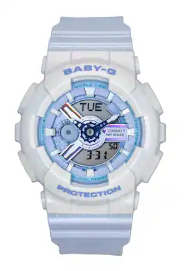 Casio - Baby-G Analog Digital Resin Strap Blue Dial Quartz BA-110PD-2A 100M Women's Watch - Sky Blue