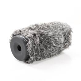 MOVO - WS-G140 Furry Rigid Windscreen for Microphones 18-23mm in Diameter and up to 6.3" (16cm) Long - Dark Gray