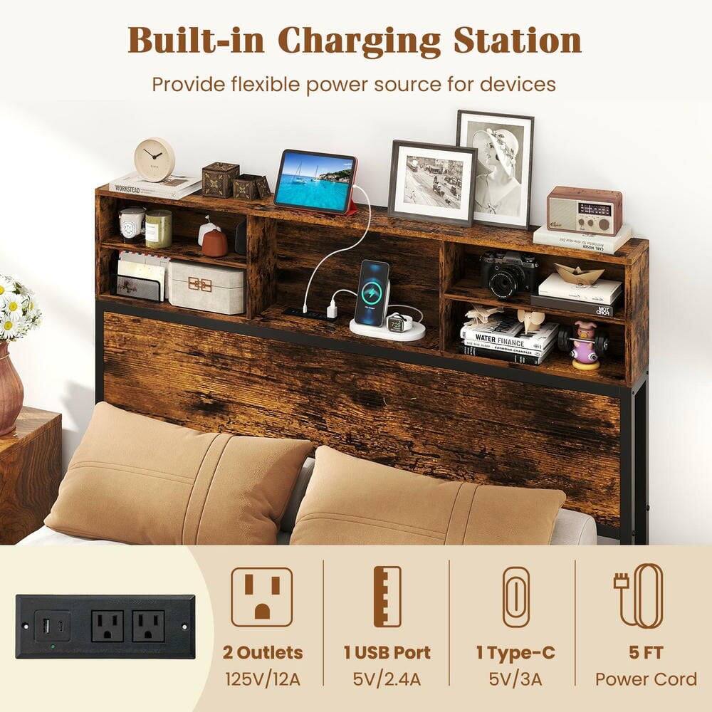 Built-in Charging Station  
Provide flexible power source for devices  

- 2 Outlets: 125V/12A  
- 1 USB Port: 5V/2.4A  
- 1 Type-C: 5V/3A  
- 5 FT Power Cord