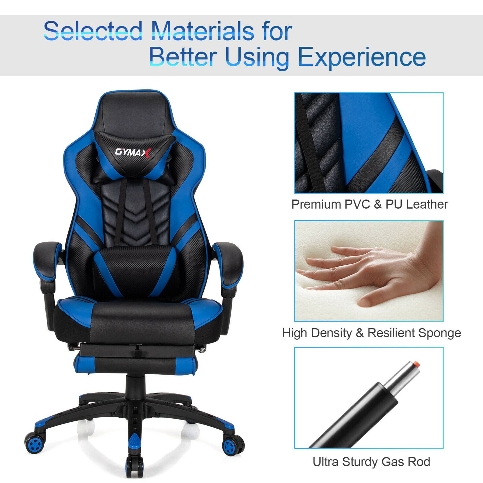 Selected Materials for Better Using Experience: GYMAX Premium PVC & PU Leather, High Density & Resilient Sponge, Ultra Sturdy Gas Rod.