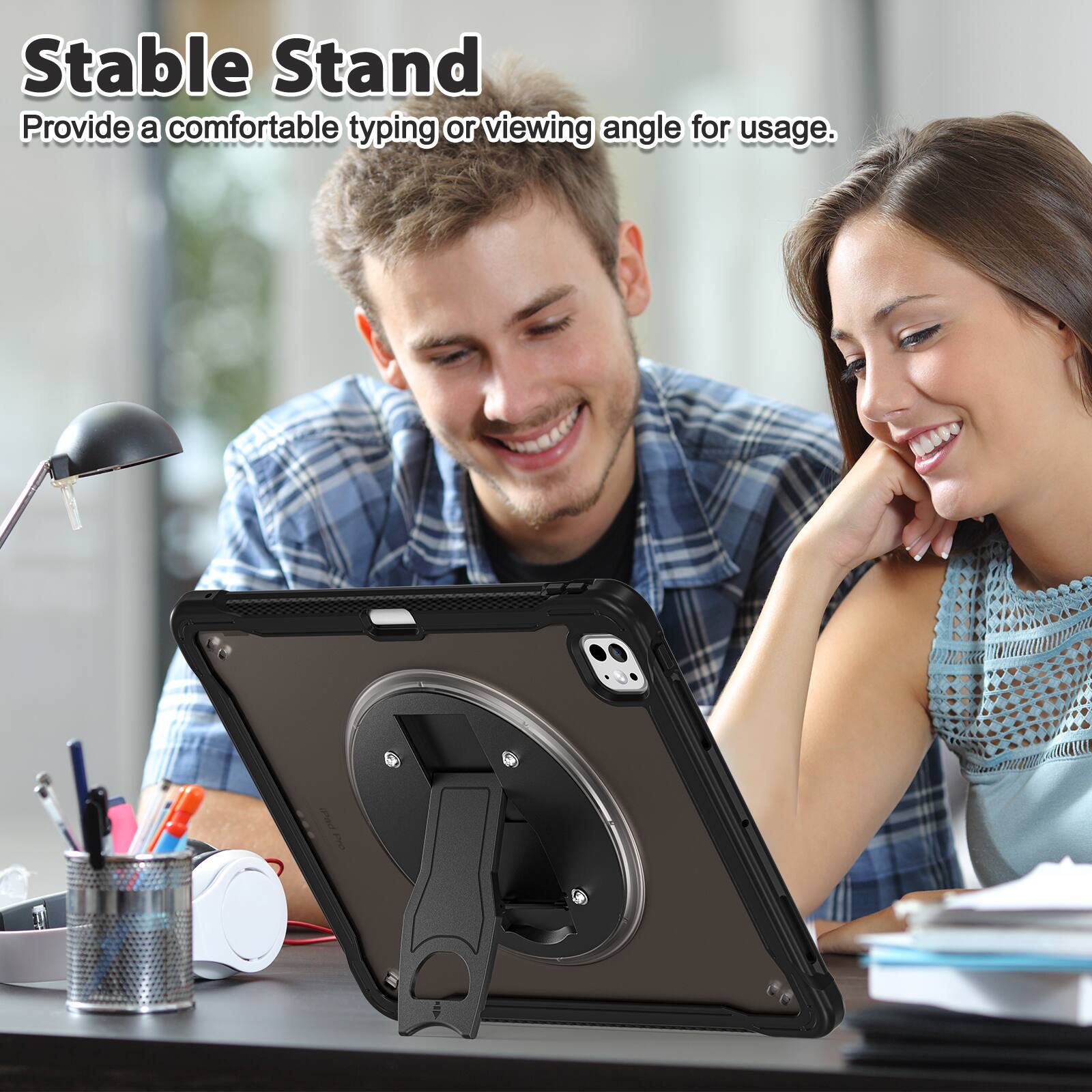 Stable Stand  
Provide a comfortable typing or viewing angle for usage.