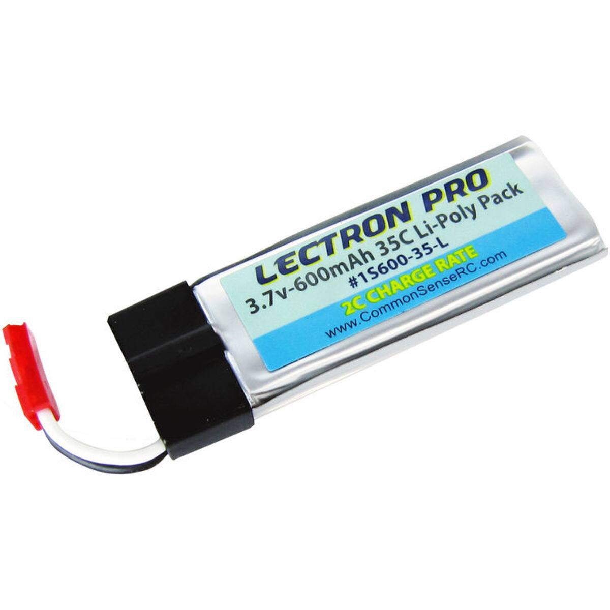 Li-Poly PRO Pack 3.7v-600mAh LECTRON www.CommonSenseRC.com 2C #1S600-35-L CHARGE 35C RATE