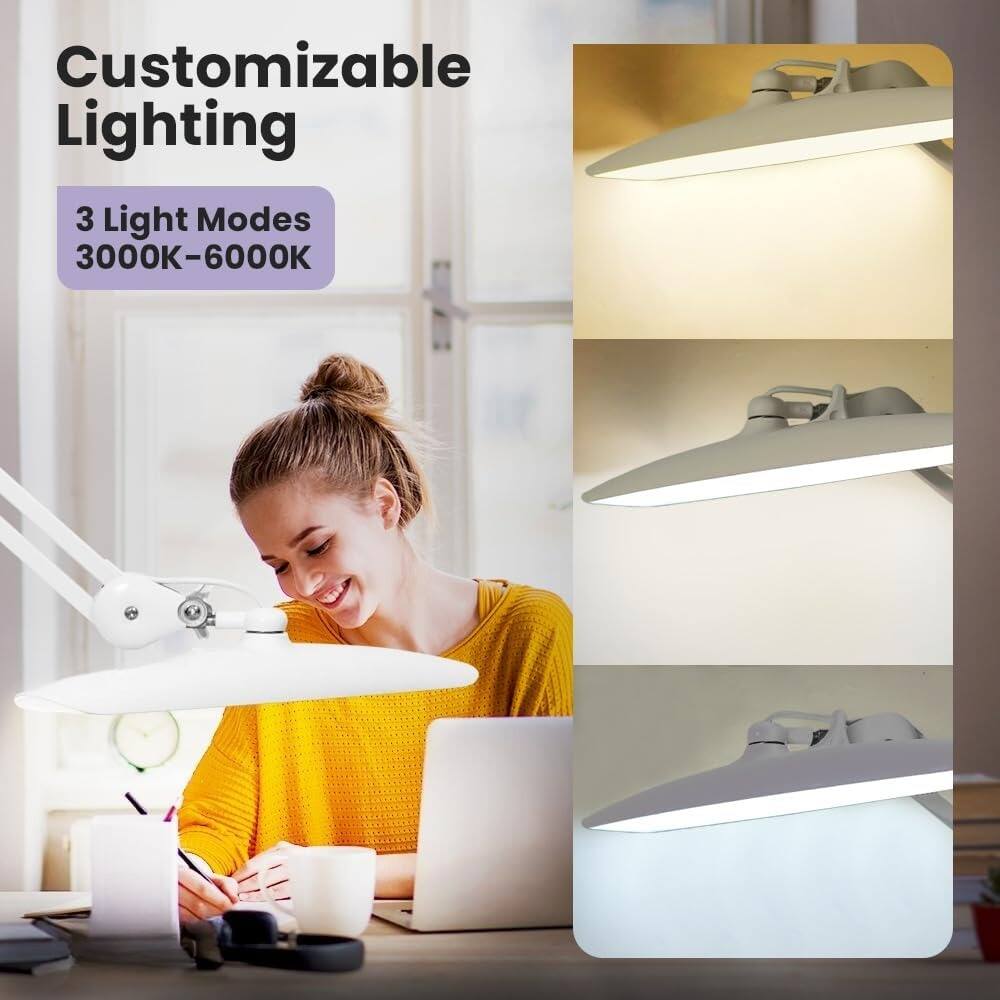 The Best Inks White Lamp Light LED Dimmable Clamp Lumens Task Level ...