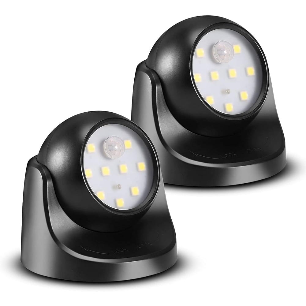 ACJPR - 2-Pack Motion Sensor Wall Light – 6000K, Waterproof, Battery