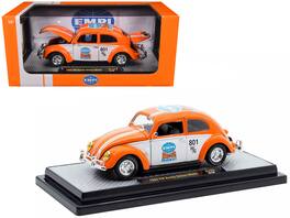 M2 - 1952 Volkswagen Beetle Deluxe "EMPI Power Rules" Orange White Graphics 1/24 LTD 6650pcs Worldwide - Orange and White