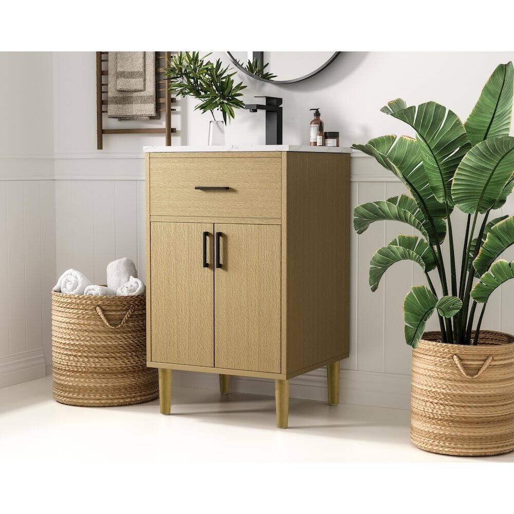 Alt View 8. Elegant Kitchen and Bath - Chandler 20 Inch Single Bathroom Vanity In Honey Brown - Honey Brown.