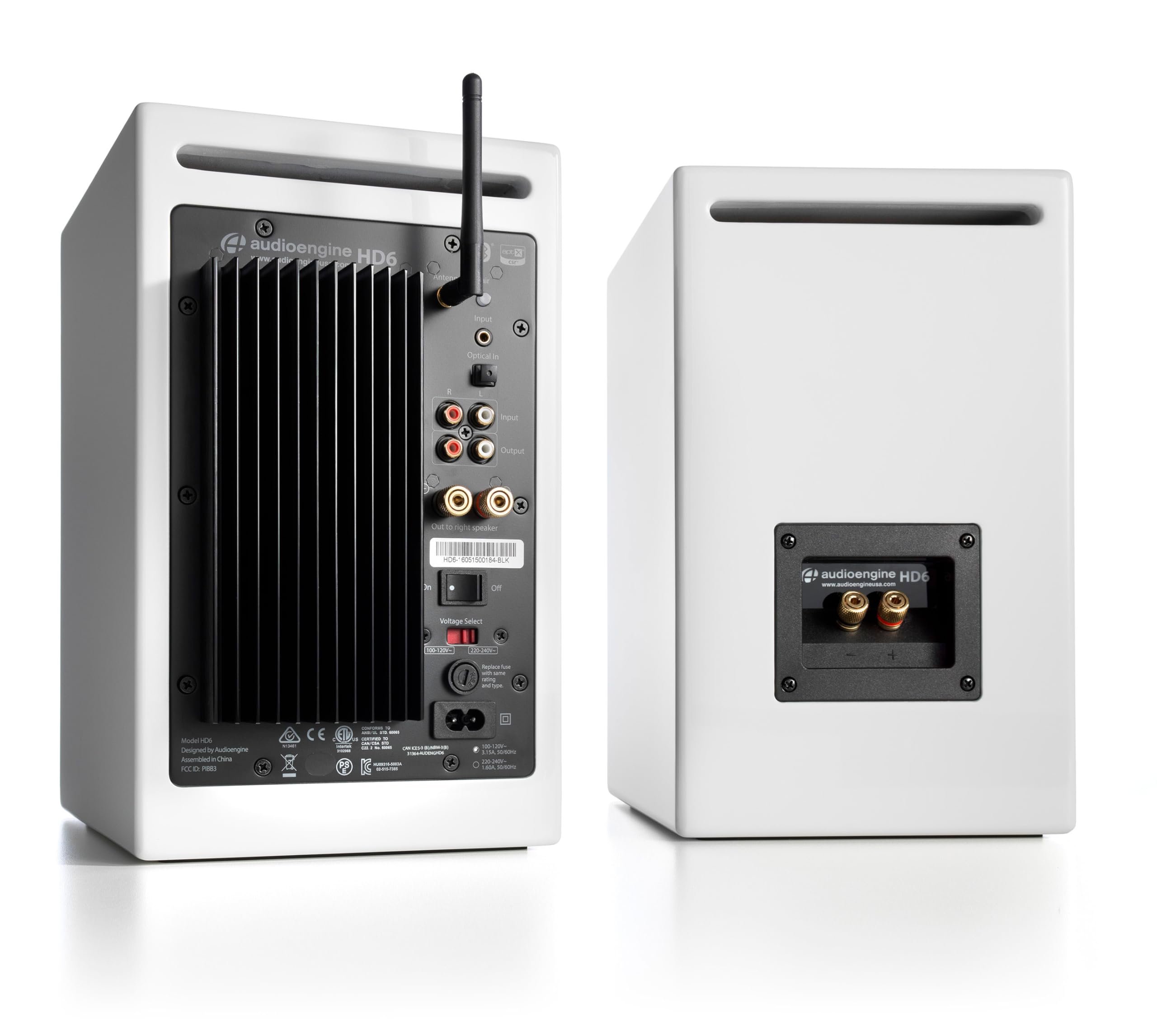 audioengine HD6

Input
- Optical
- Coaxial
- RCA

Output
- RCA

Volume Select
- 100W
- 60W

Model: HD6
Designed by audioengine
PCD: C-0034

Nothing to see here

audioengine HD6