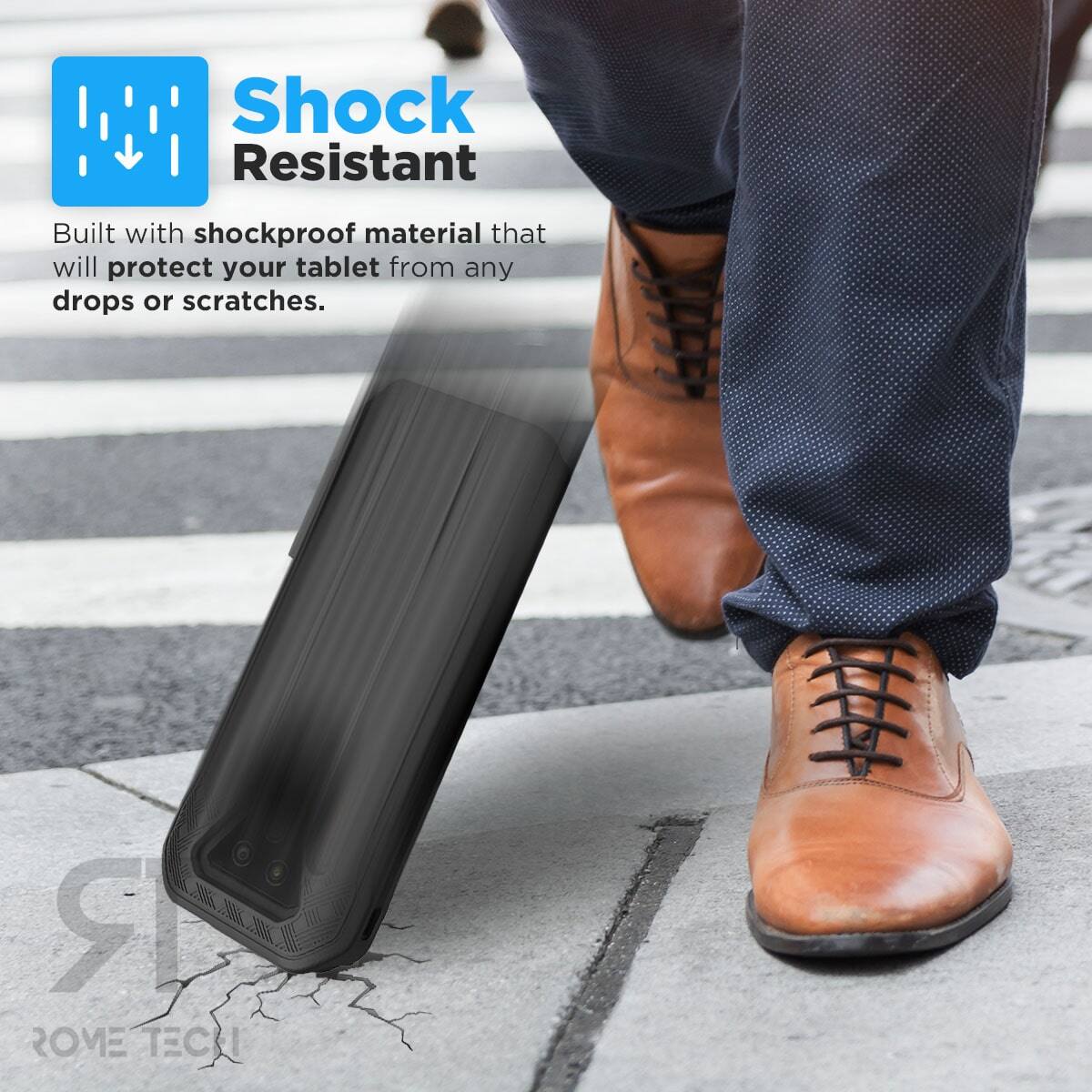 Shock Resistant

Built with shockproof material that will protect your tablet from any drops or scratches.

ROME TECH