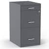 Front. Staples - 3-Drawer Vertical File Cabinet, Letter Size, Lockable, 26.8"H x 14.3"W x 18.9"D - Charcoal.