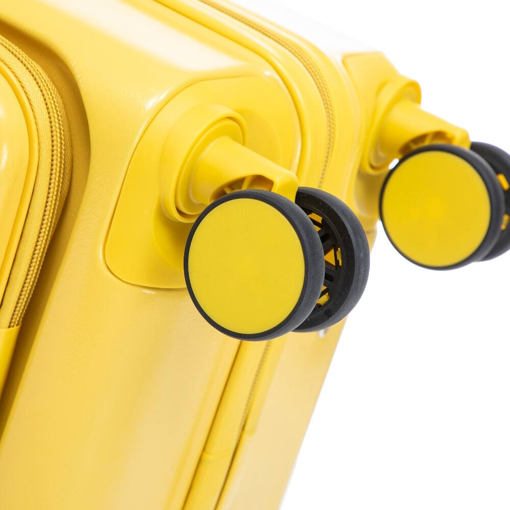 Alt View 3. Ropilly - Ropilly 2 Piece Luggage Set Front Opening Carry On Luggage 20" Suitcase with 14" Cosmetic Case ABS Yellow - Yellow.