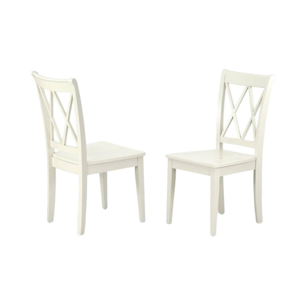 Left. FurniFact - Linen White Dining Chair - Brown.