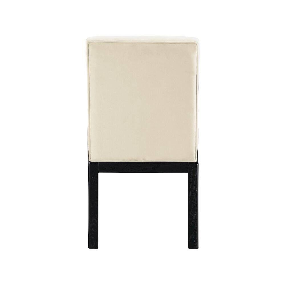 Alt View 3. Meridian Furniture - Evelyn Cream Velvet Dining Chair - Beige.