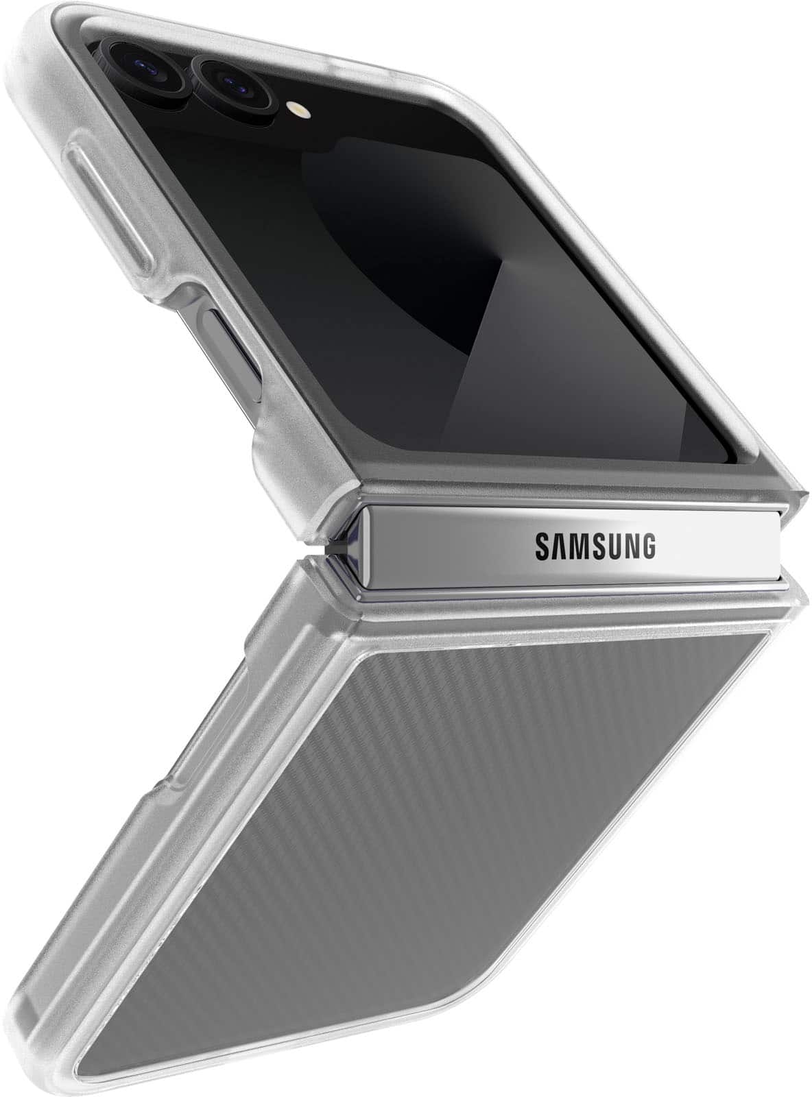 Left. OtterBox - Thin Flex Series for Samsung Galaxy Z Flip7 FE and Samsung Galaxy Z Flip6 - Clear.
