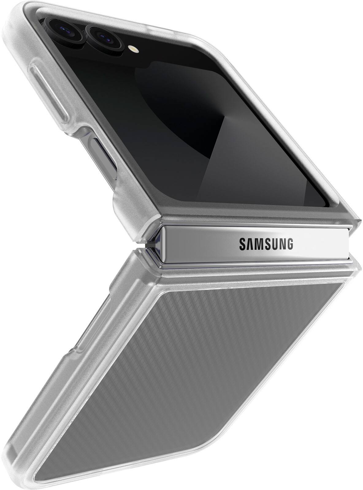 Left. OtterBox - Thin Flex Series for Samsung Galaxy Z Flip7 FE and Samsung Galaxy Z Flip6 - Clear.