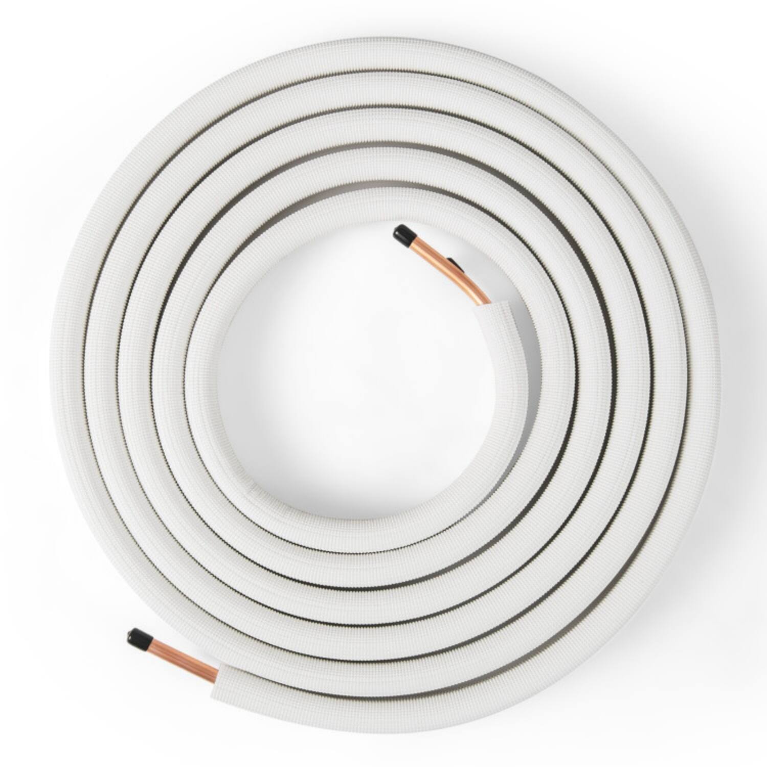 Alt View 3. LUCKY ONE - 25 ft Mini Split Line Set 1/4" & 1/2" Copper Pipes with 3-Layer Insulation - AC Tubing Kit - White.