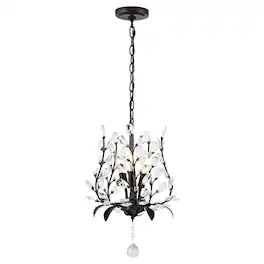 Jonathan Y - Diantha 12" 3-Light Contemporary Bohemian Iron/Acrylic LED Pendant - Oil Rubbed Bronze/Clear