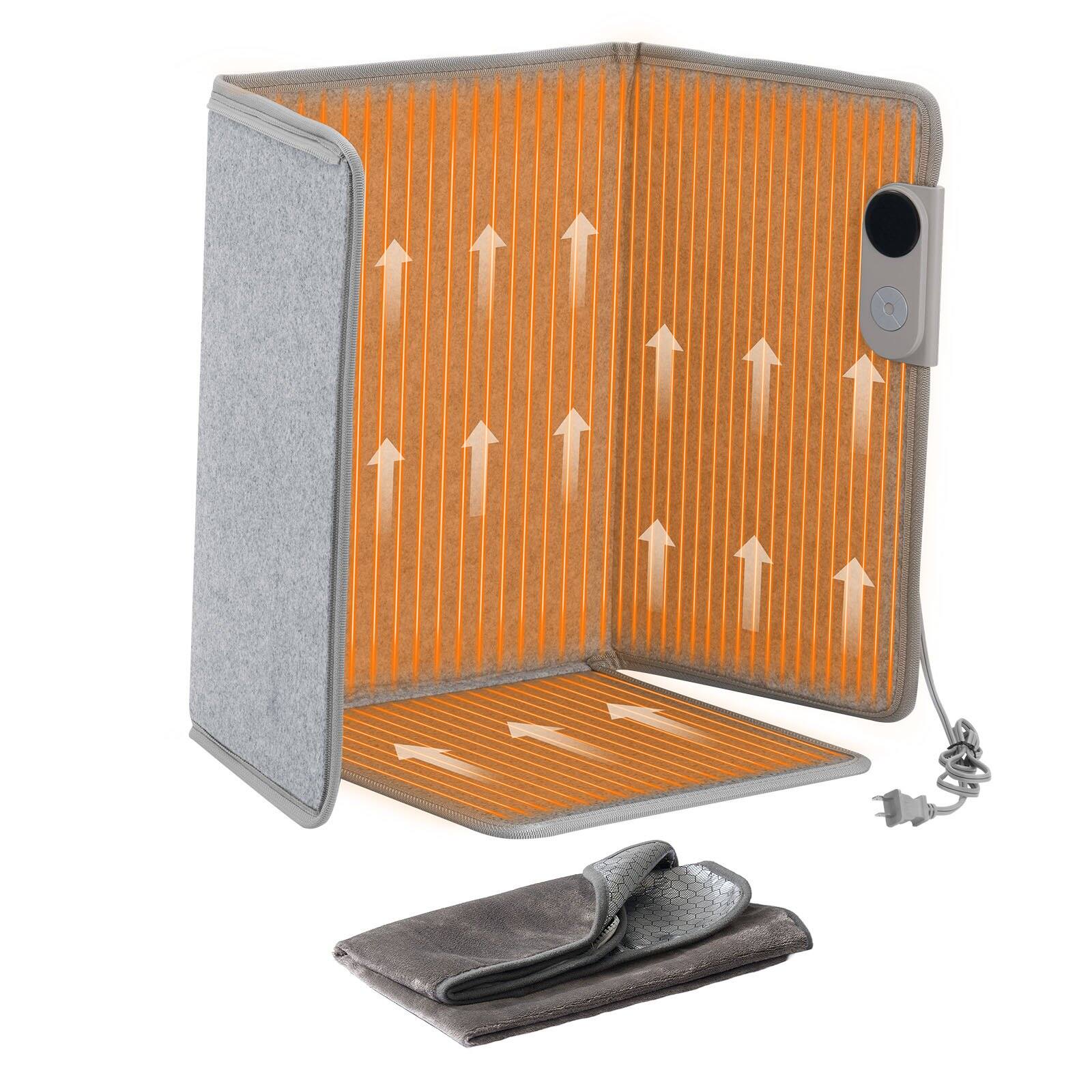 Front. Glintex - Electric Space Heaters Under Desk Foot Warmer Foldable Remote Control Timer Quiet Operation Overheat Protection Office - Gray.