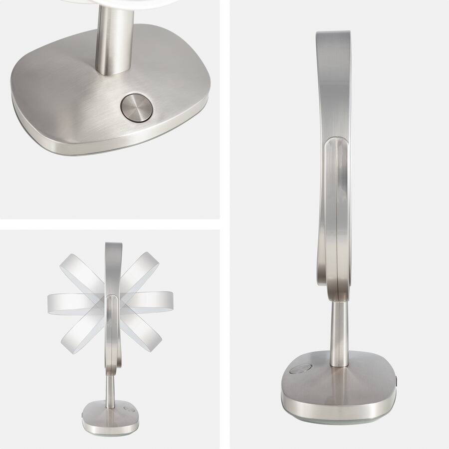 Alt View 3. Zadro - Newport, LED Lighted Makeup Mirror with 5X/1X Magnifications & Touch Control - Satin Nickel.