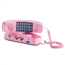 Ooma - VoIP MyPhone Safe Phone for Kids Bundle with Telo Base Station, Wired Phone, and Home Phone Service - Pink