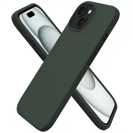 Front. Ornarto - ORNARTO Compatible with iPhone 15 Case 6.1", Slim Liquid Silicone 3 Layers Full Covered Protective Cover-Dark Moss - Dark Moss.