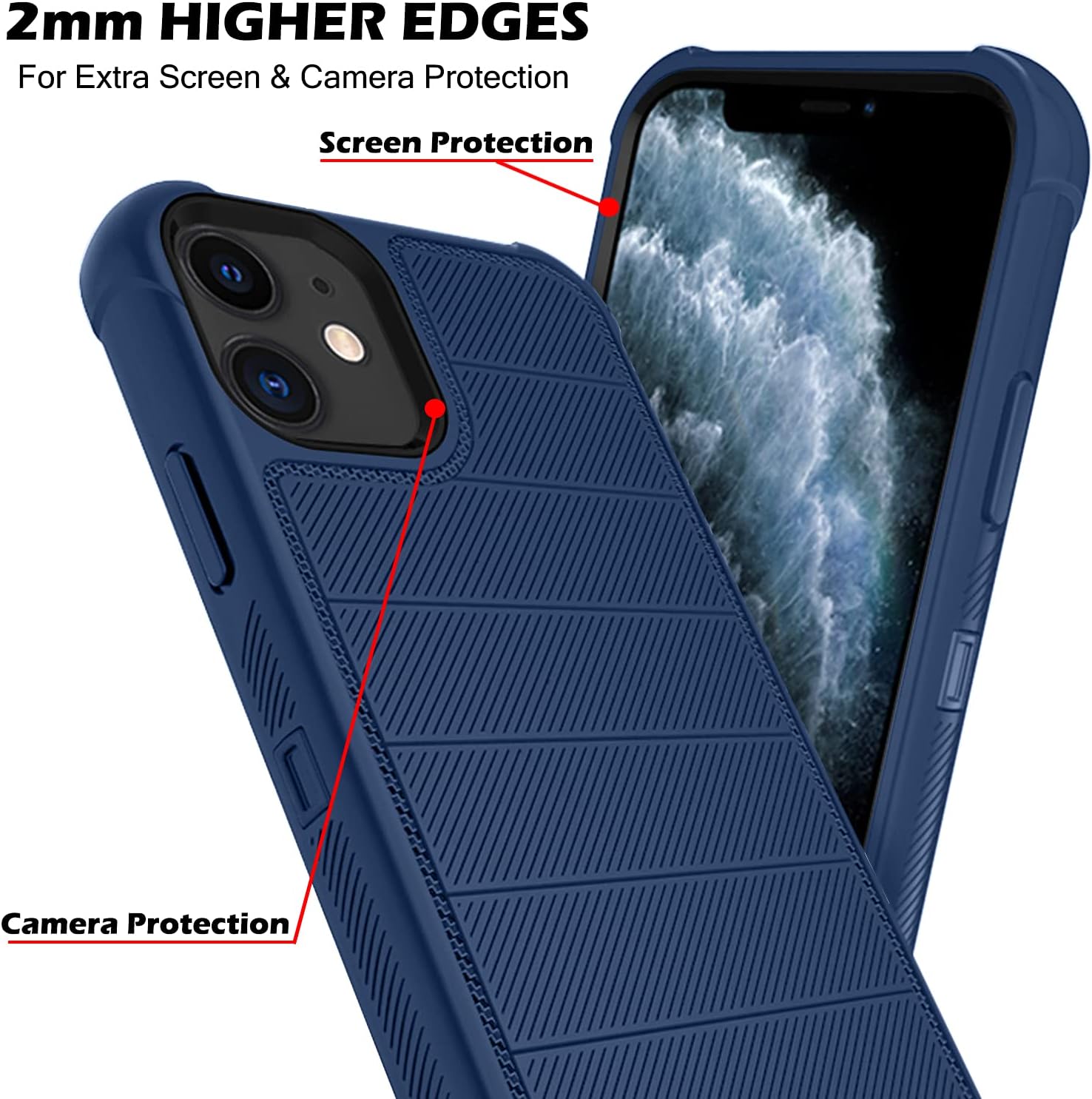 2mm HIGHER EDGES  
For Extra Screen & Camera Protection  

Screen Protection  
Camera Protection