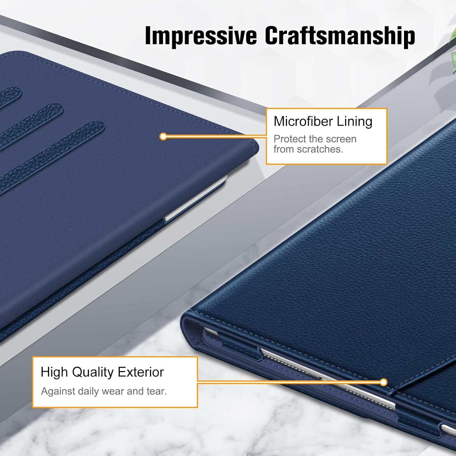 Impressive Craftsmanship

Microfiber Lining
Protect the screen from scratches.

High Quality Exterior
Against daily wear and tear.
