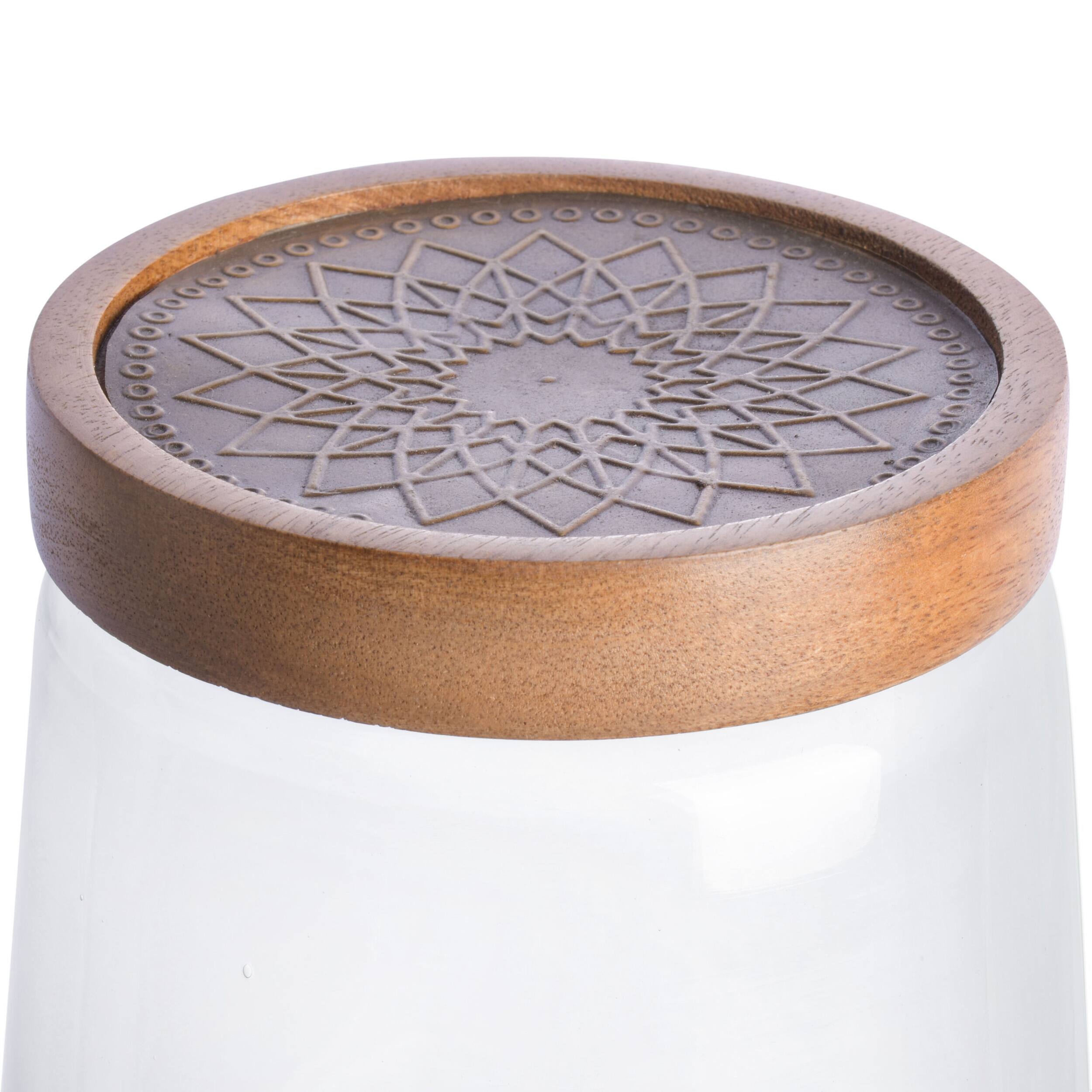 Alt View 1. Gibson - Cravings By Chrissy Teigen 5.75 Inch Glass Canister with Wood Lid - Clear.