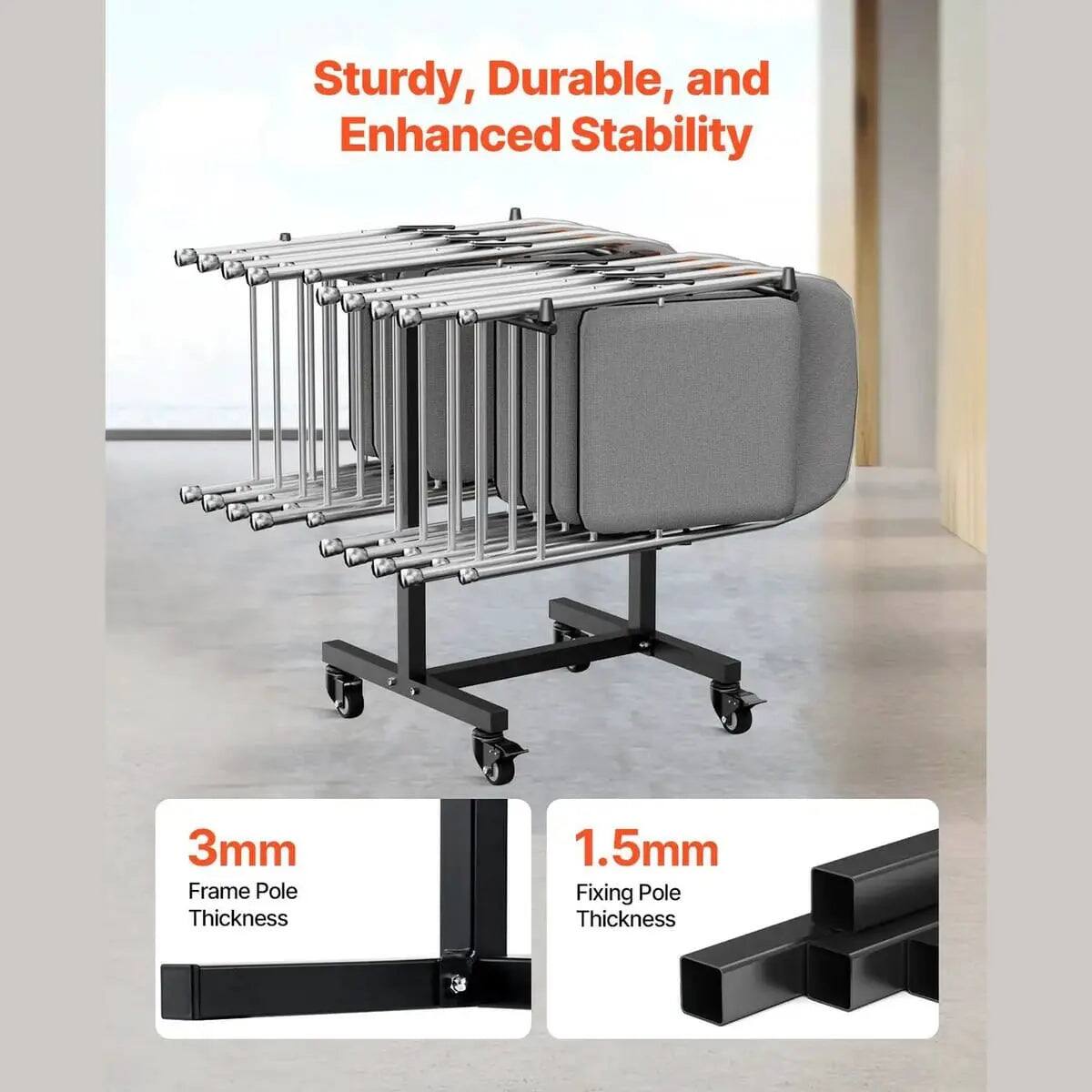 Sturdy, Durable, and Enhanced Stability

3mm Frame Pole Thickness

1.5mm Fixing Pole Thickness