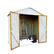 Alt View 5. Anysun - 6x4 Ft Metal Outdoor Storage Shed with Apex Roof, White & Yellow Garden Tool Shed for Backyard or Patio - White.