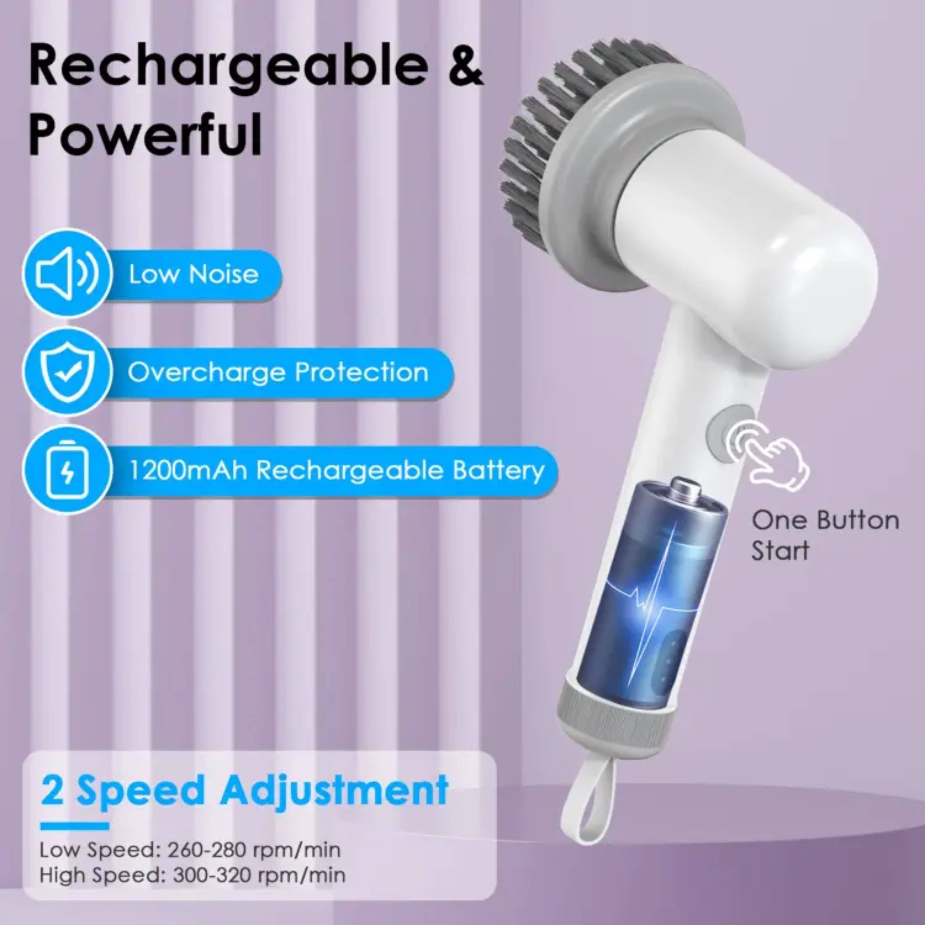 Rechargeable & Powerful  
Low Noise  
Overcharge Protection  
1200mAh Rechargeable Battery  
One Button Start  
2 Speed Adjustment  
Low Speed: 260-280 rpm/min  
High Speed: 300-320 rpm/min