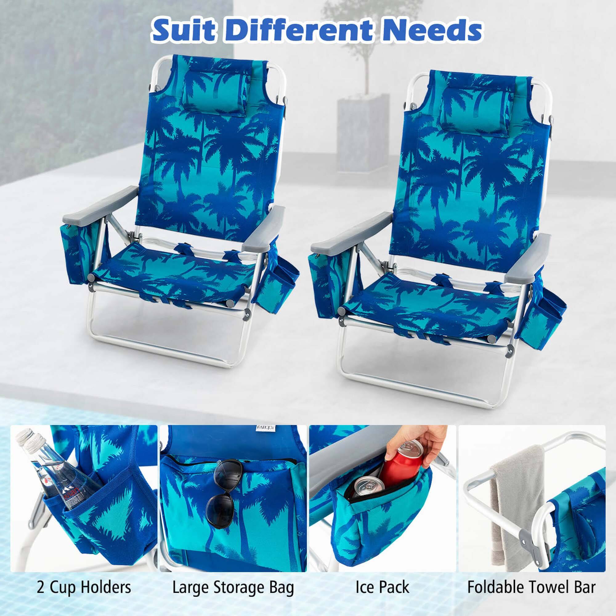 Suit Different Needs: 2 Cup Holders, Large Storage Bag, Ice Pack, Foldable Towel Bar
