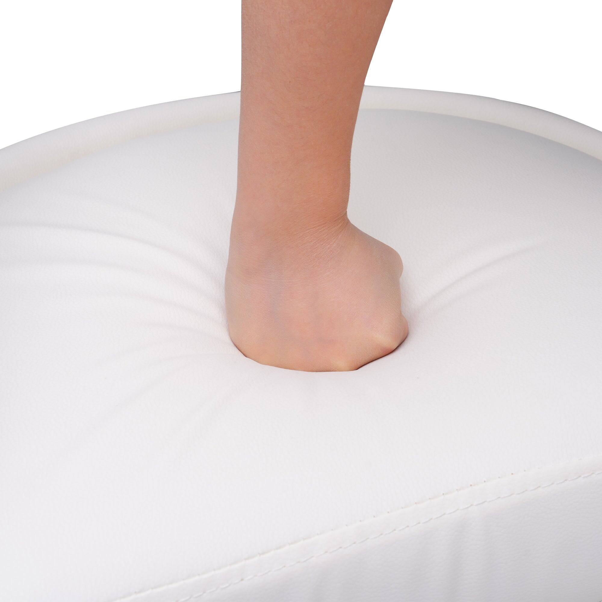 Left. Vecelo - Set of 2 PU Leather  Bar Stools with Adjustable Height ,360° Rotation, 330lb Capacity for Kitchen Island & Cafe - White.